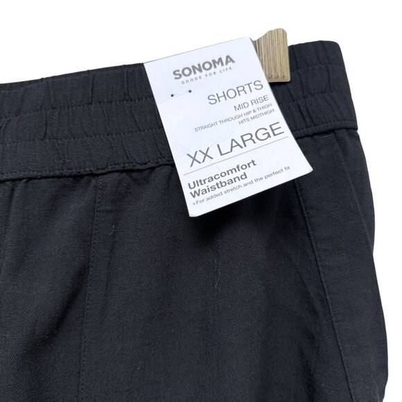 SONOMA Shorts Size XXL Womens Rayon Elastic Waist Black Pull On NWT - Picture 3 of 6